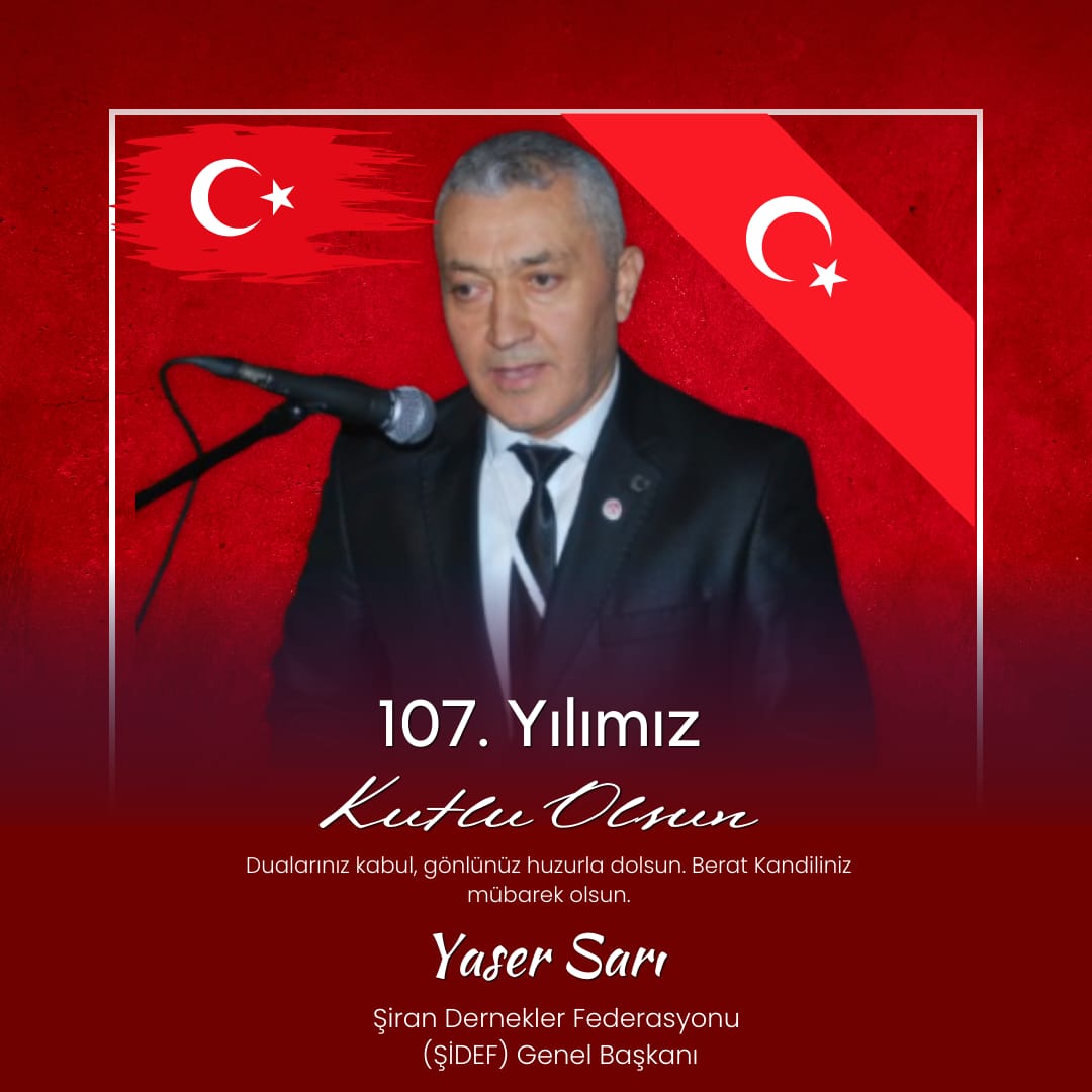 Yaser Sarı'nın 107.Yıl Kurtuluş Günü Mesajı