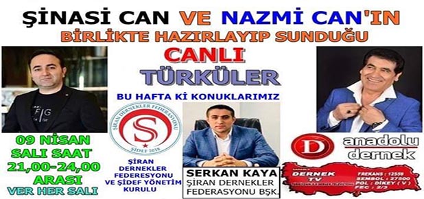ŞİDEF Anadolu Dernek Tv’ye Konuk oluyor