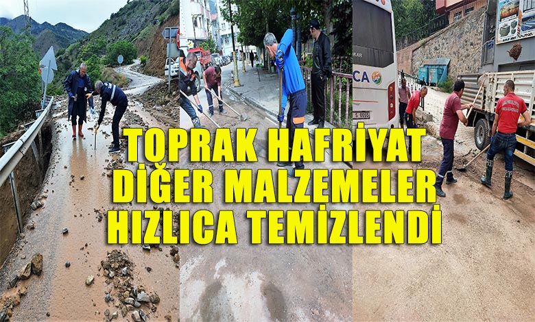 Yağış Sonrası Gümüşhane Belediyesi Temizlik Yapıldı